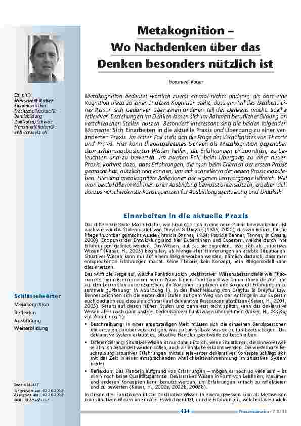Metakognition – Wo Nachdenken über das Denken besonders nützlich ist