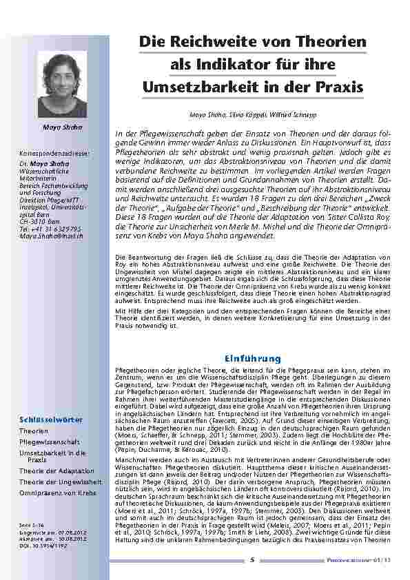 Die Reichweite von Theorien als Indikator für ihre Umsetzbarkeit in der Praxis