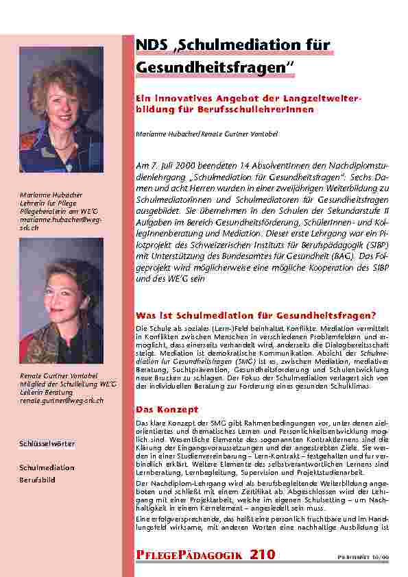 NDS „Schulmediation für Gesundheitsfragen“