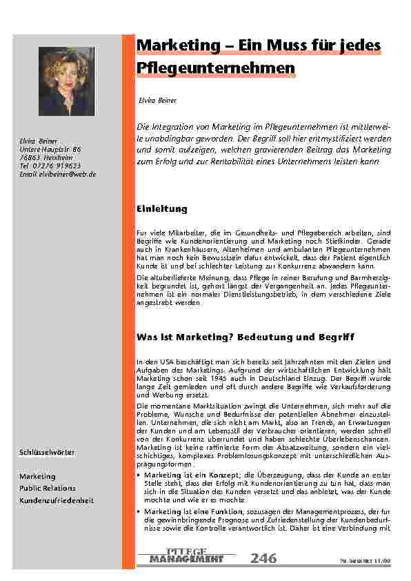 Marketing – Ein Muss für jedes Pflegeunternehmen