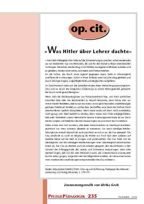 Selbstpflegekompetenz als Leitidee einer Ausbildung in der Pflege?