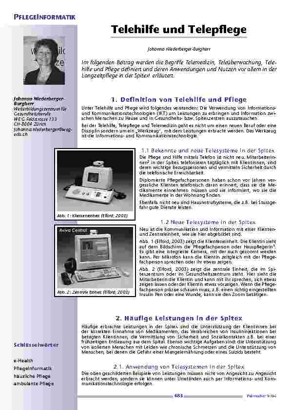 Telehilfe und Telepflege