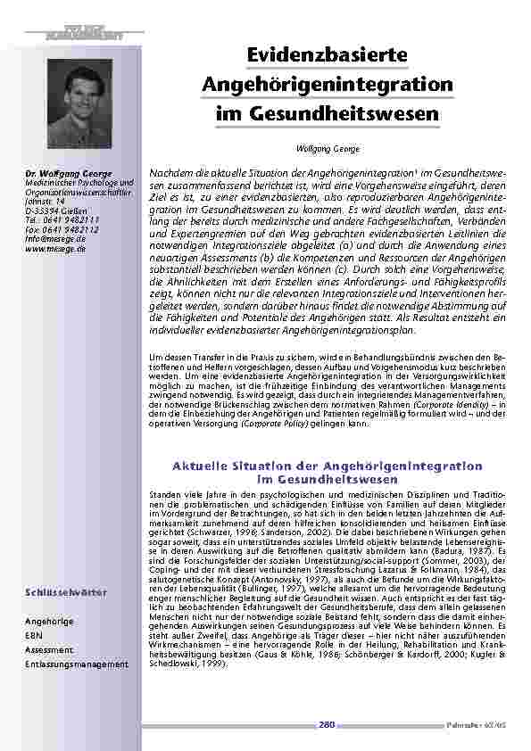 Evidenzbasierte Angehörigenintegration im Gesundheitswesen