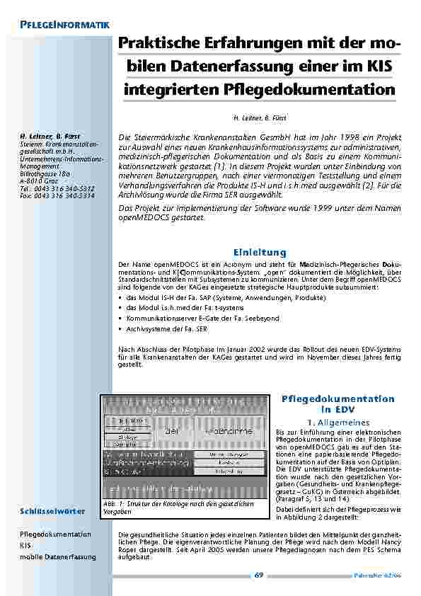 Praktische Erfahrungen mit der mobilen Datenerfassung einer im KIS integrierten Pflegedokumentation