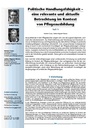 Politische Handlungsfähigkeit – eine relevante und aktuelle Betrachtung im Kontext von Pflegeausbildung	Teil 1