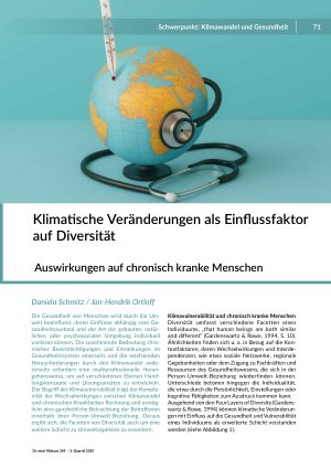 Klimatische Veränderungen als Einflussfaktor auf Diversität Auswirkungen auf chronisch kranke Menschen