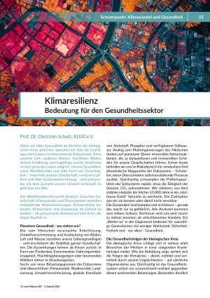 Klimaresilienz Bedeutung für den Gesundheitssektor