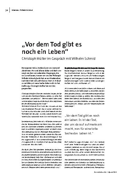 "Vor dem Tod gibt es noch ein Leben"