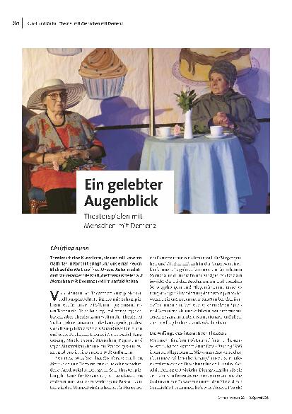 Ein gelebter Augenblick: Theaterspielen mit Menschen mit Demenz