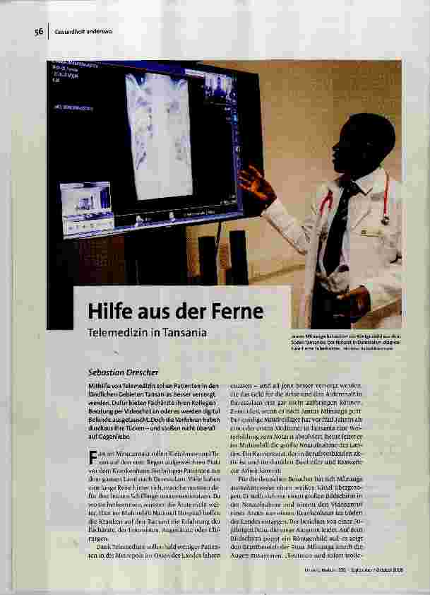 Hilfe aus der Ferne Telemedizin in Tansania
