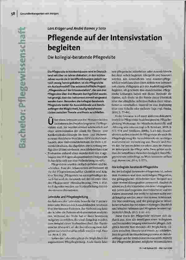 Pflegende auf der Intensivstation begleiten