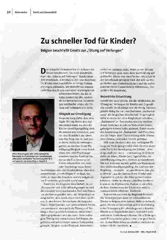 Zu schneller Tod für Kinder?
