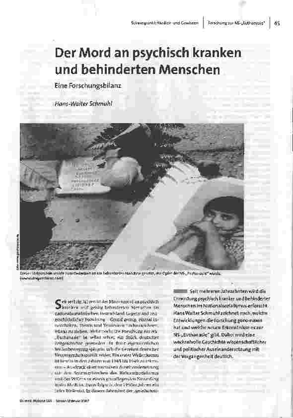 Der Mord an psychisch kranken und behinderten Menschen
