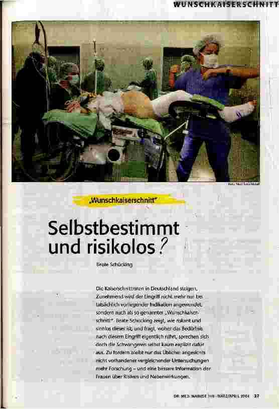 Selbstbestimmt und risikolos?
