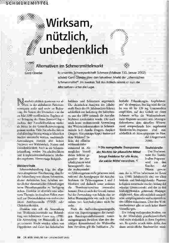 Wirksam, nützlich, unbedenklich?