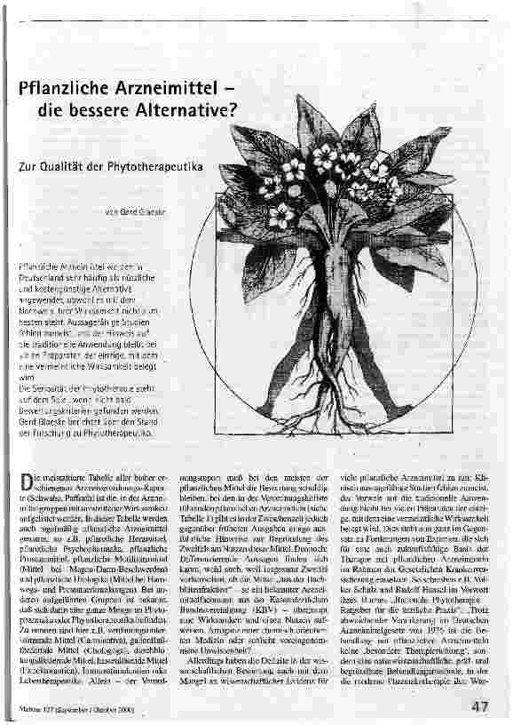 Pflanzliche Arzneimittel - die bessere Alternative? Zur Qualität der Phytotherapeutika