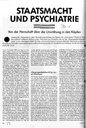 Staatsmacht und Psychiatrie Von der Herrschaft über die Unordnung in den Köpfen