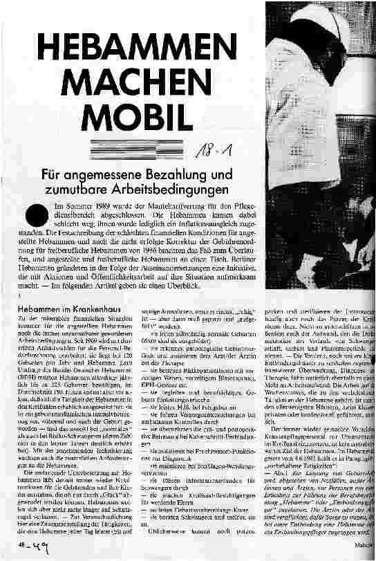 Hebammen machen mobil Für angemessene Bezahlung und zumutbare Arbeitsbedingungen
