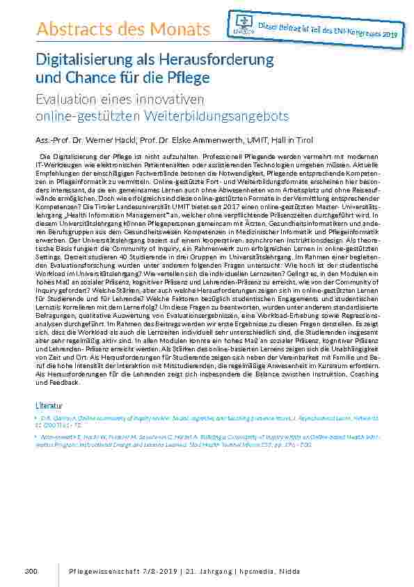Abstracts des Monats